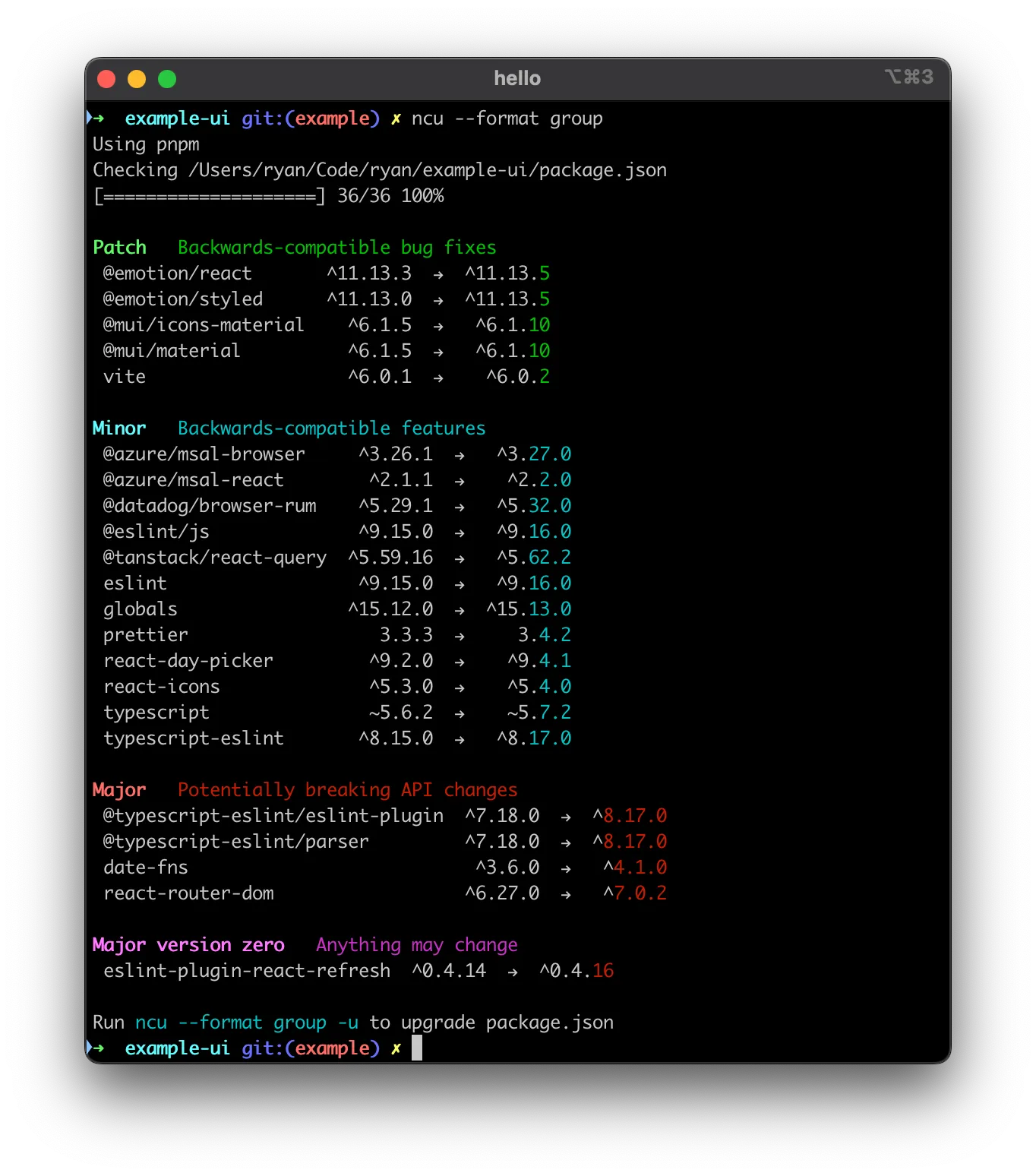 ncu output